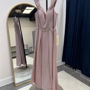 Elegant Pink Glitter Prom Dress